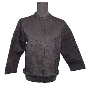 Lacey Chabert Embroidered Novelty Jacket with Fringe Hem